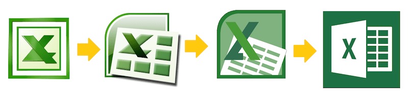 Microsoft Office のアイコンデザイン 6年ぶりに刷新してexcelのアイコンが E じゃなくて X になったの と思ったらずっと前から X だったのは ナイショ Sainoitnote